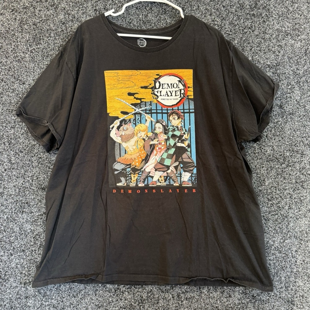 Demon Slayer Kimetsu No Yaiba Black T-shirt Men's 3X‎ Anime Manga